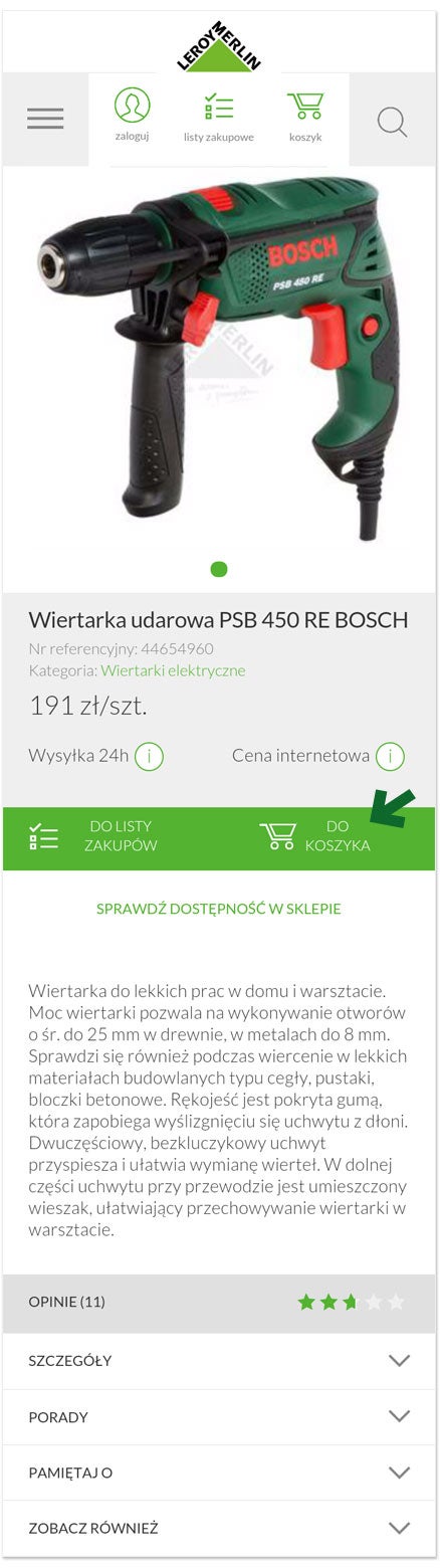 Dodanie do koszyka